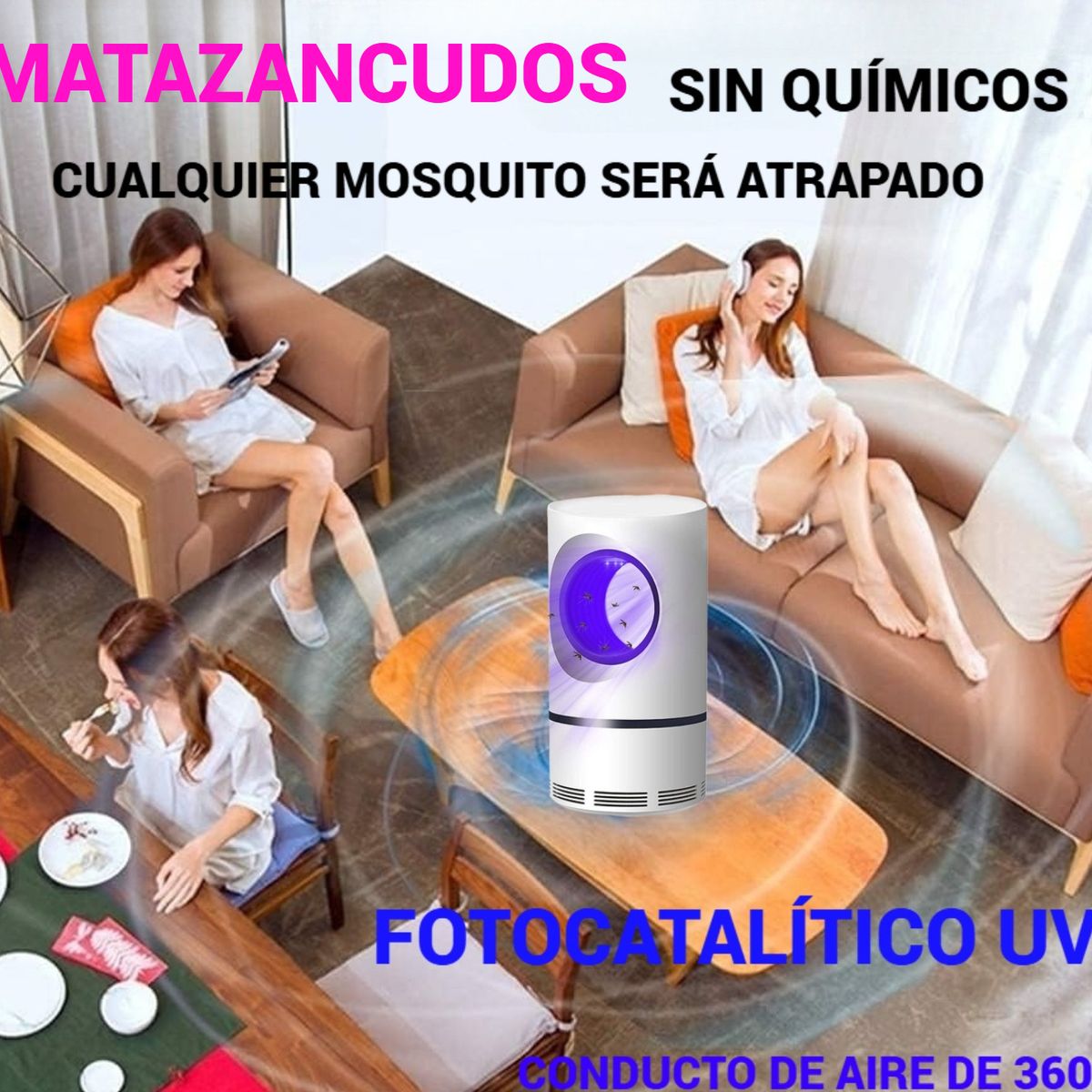 GENERICO - LÁMPARA MATA ZANCUDOS INSECTOS SIN QUÍMICOS LED UV