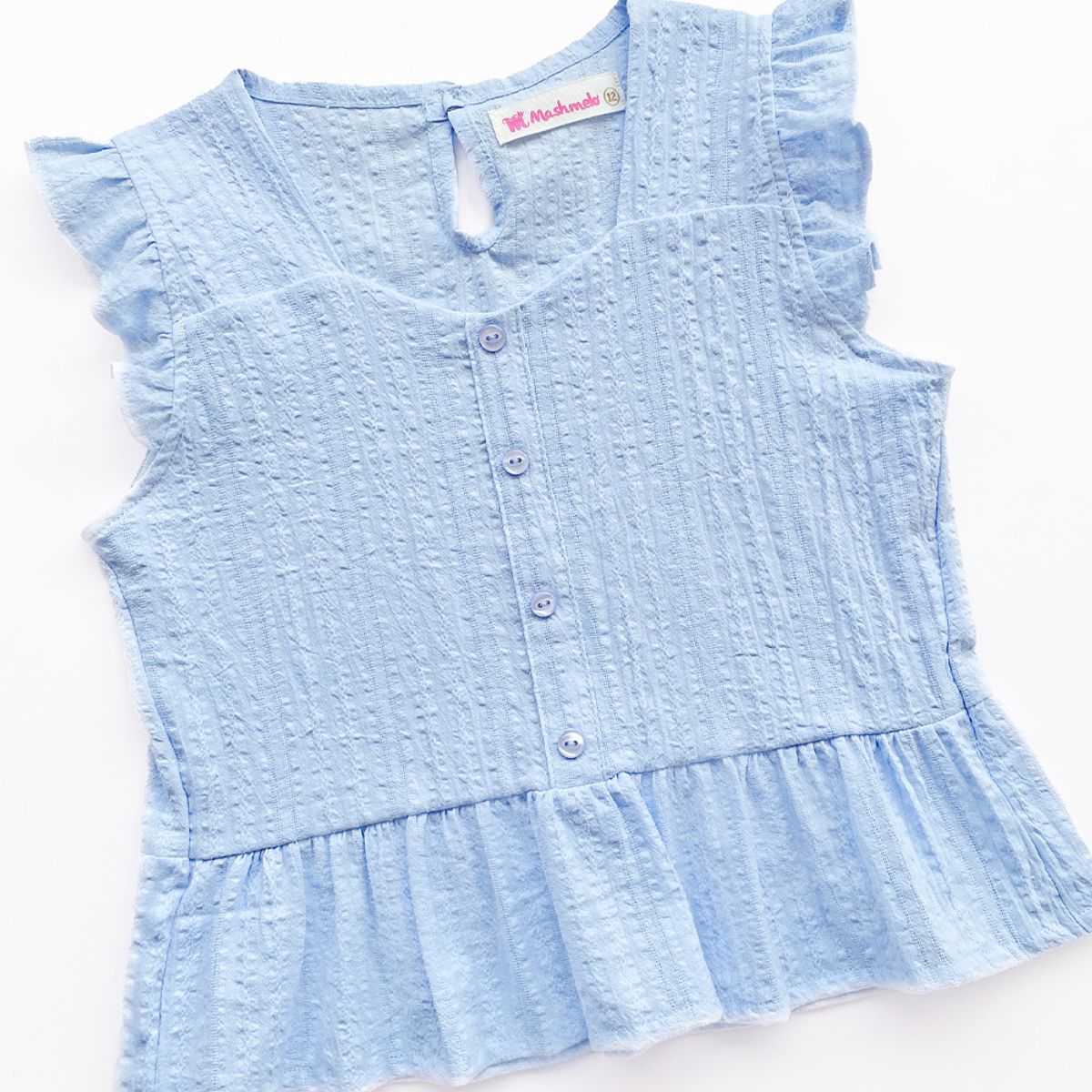 KIDS MASHMELO - Blusa con faldon Peplum y Volantes en Hombros para niña Kids Mashmelo