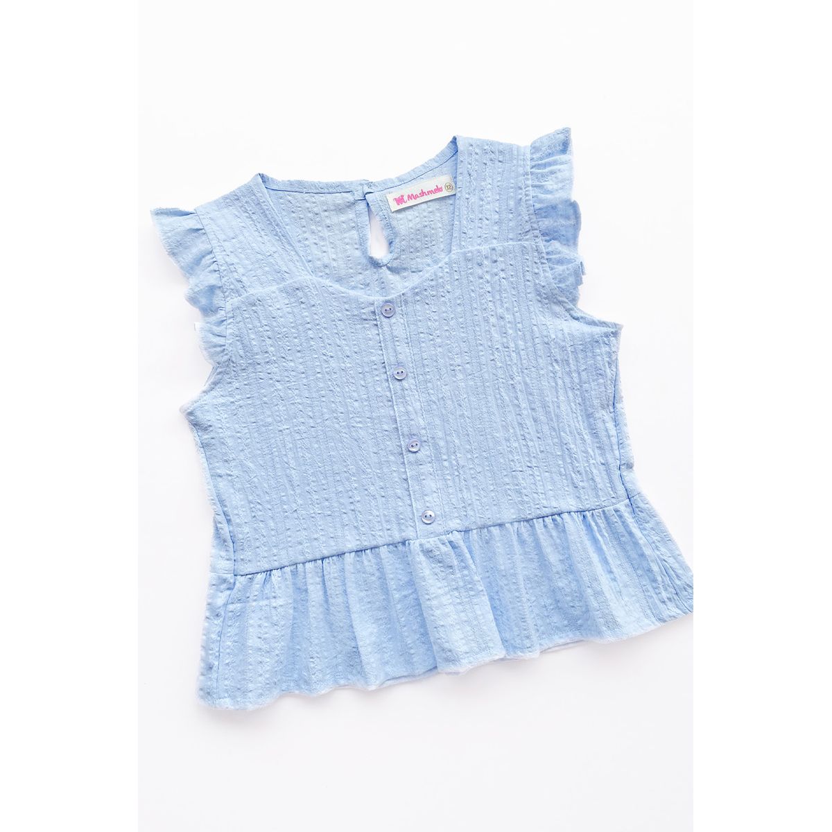 KIDS MASHMELO - Blusa con faldon Peplum y Volantes en Hombros para niña Kids Mashmelo