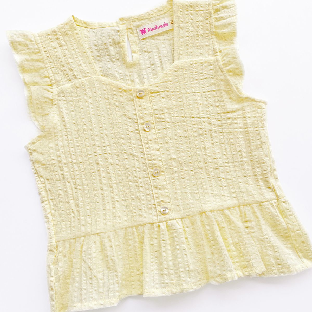 KIDS MASHMELO - Blusa con faldon Peplum y Volantes en Hombros para niña Kids Mashmelo