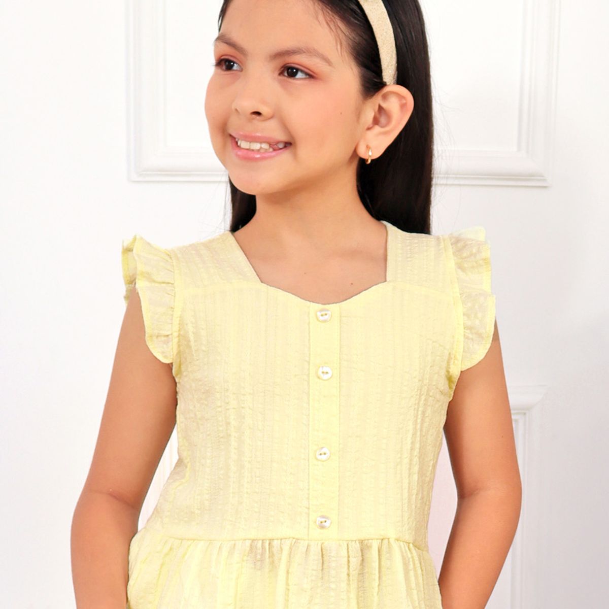 KIDS MASHMELO - Blusa con faldon Peplum y Volantes en Hombros para niña Kids Mashmelo