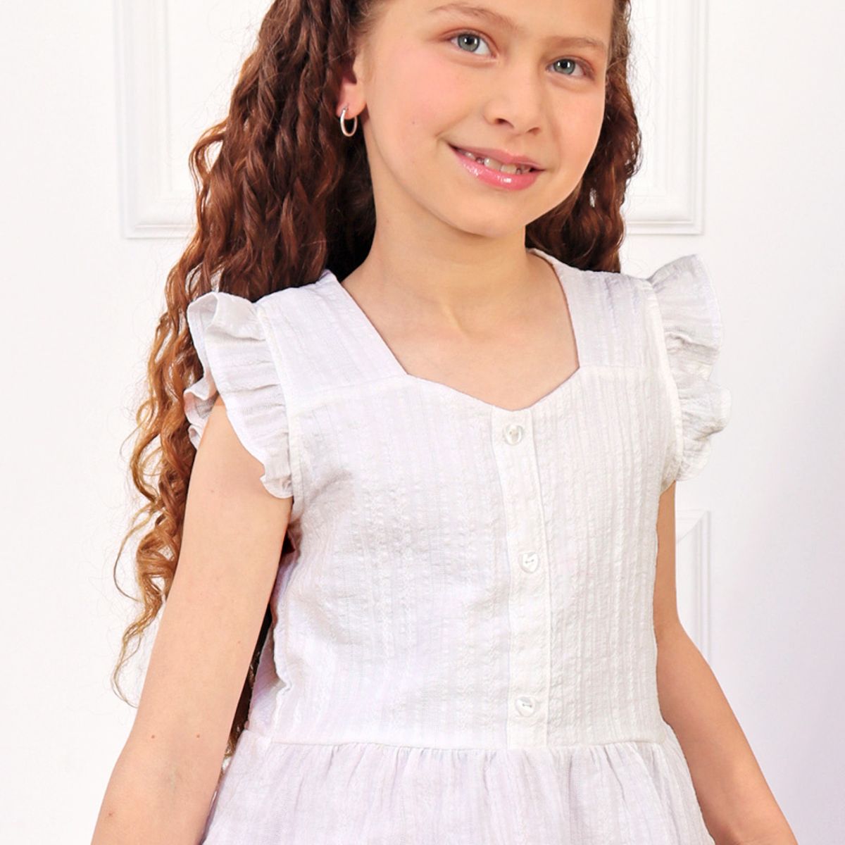 KIDS MASHMELO - Blusa con faldon Peplum y Volantes en Hombros para niña Kids Mashmelo