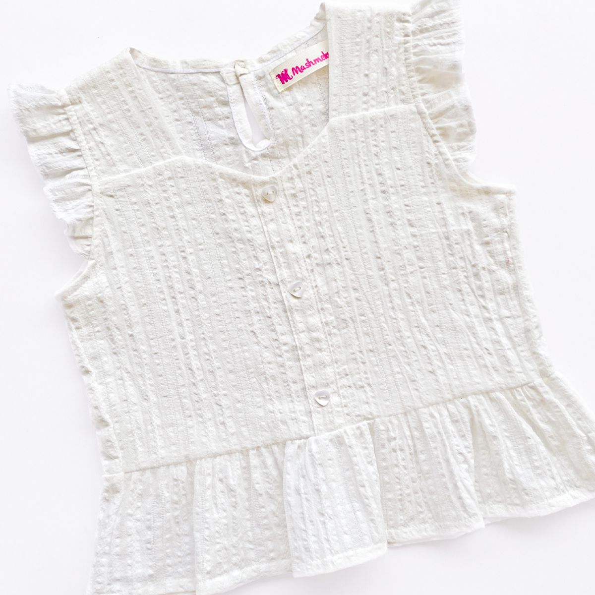 KIDS MASHMELO - Blusa con faldon Peplum y Volantes en Hombros para niña Kids Mashmelo