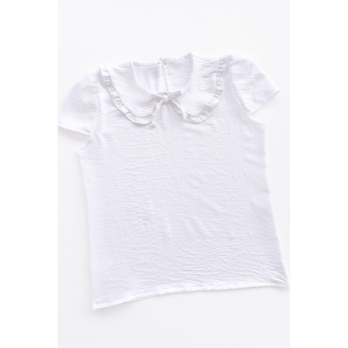 KIDS MASHMELO - Blusa con Cuello Peter Pan y Manga Corta Abullonada para niña Kids Mashmelo