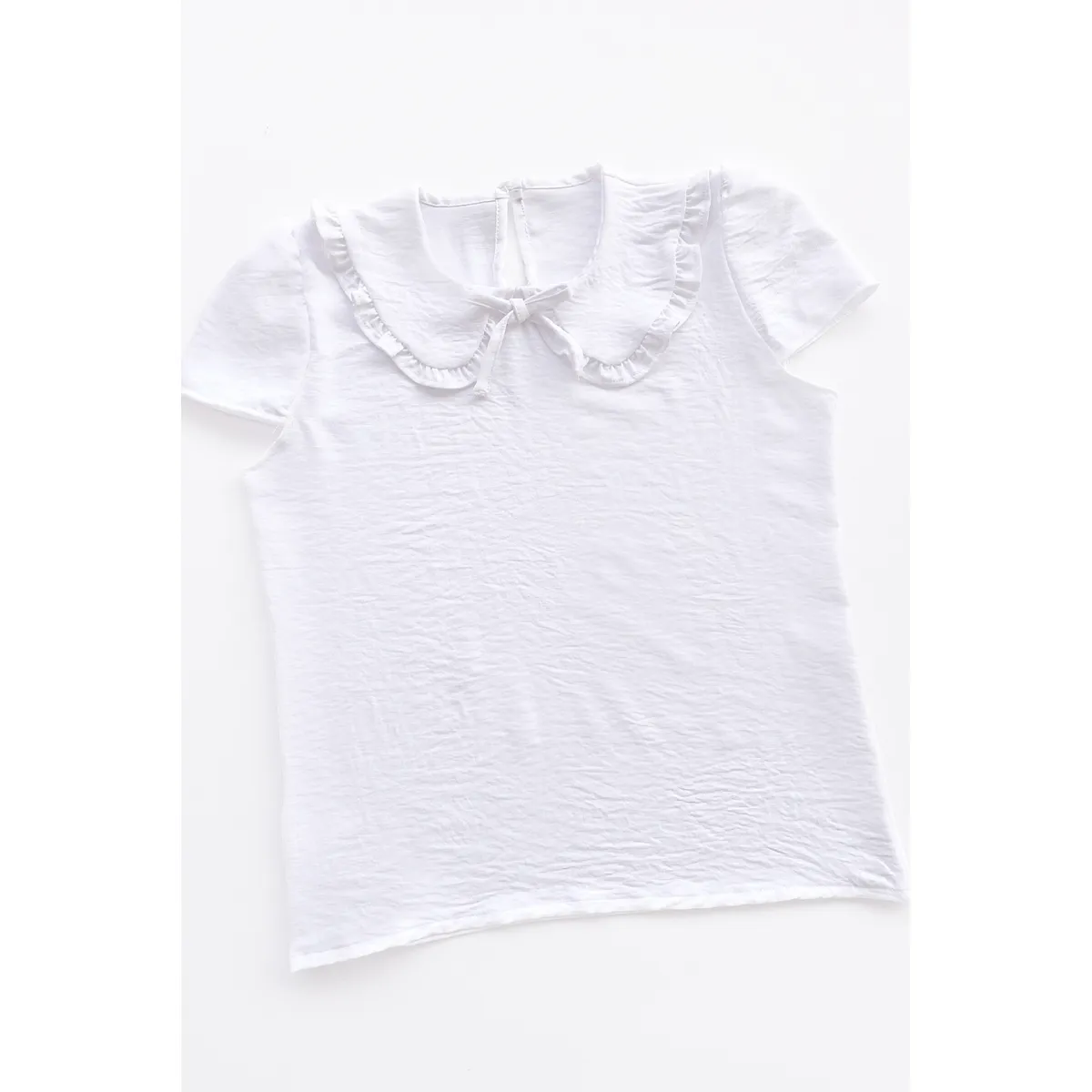 KIDS MASHMELO - Blusa con Cuello Peter Pan y Manga Corta Abullonada para niña Kids Mashmelo