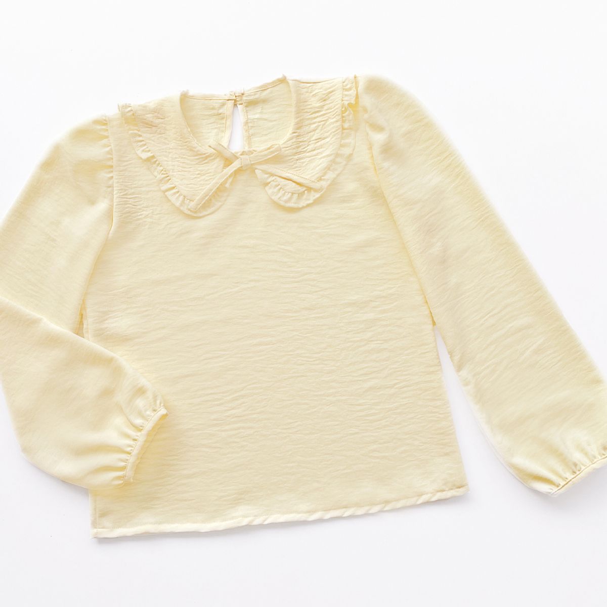 KIDS MASHMELO - Blusa con Cuello Peter Pan y Manga Larga Abullonada para niña Kids Mashmelo