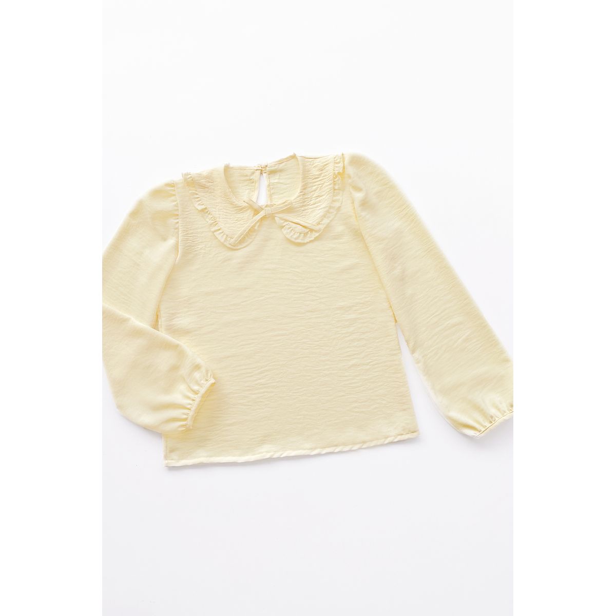 KIDS MASHMELO - Blusa con Cuello Peter Pan y Manga Larga Abullonada para niña Kids Mashmelo