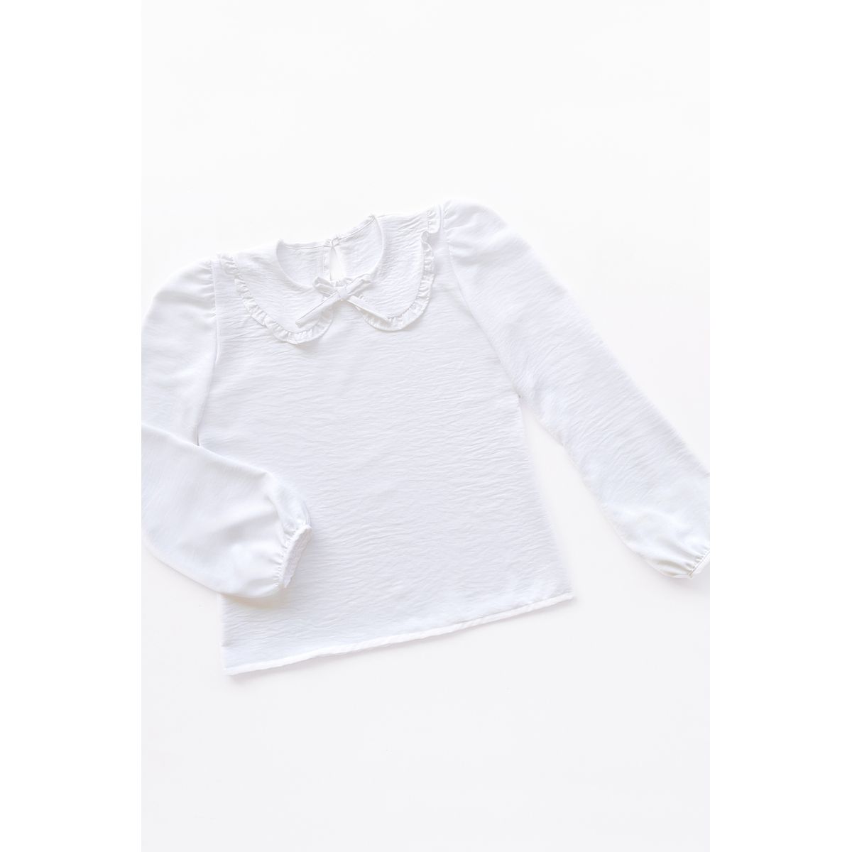 KIDS MASHMELO - Blusa con Cuello Peter Pan y Manga Larga Abullonada para niña Kids Mashmelo