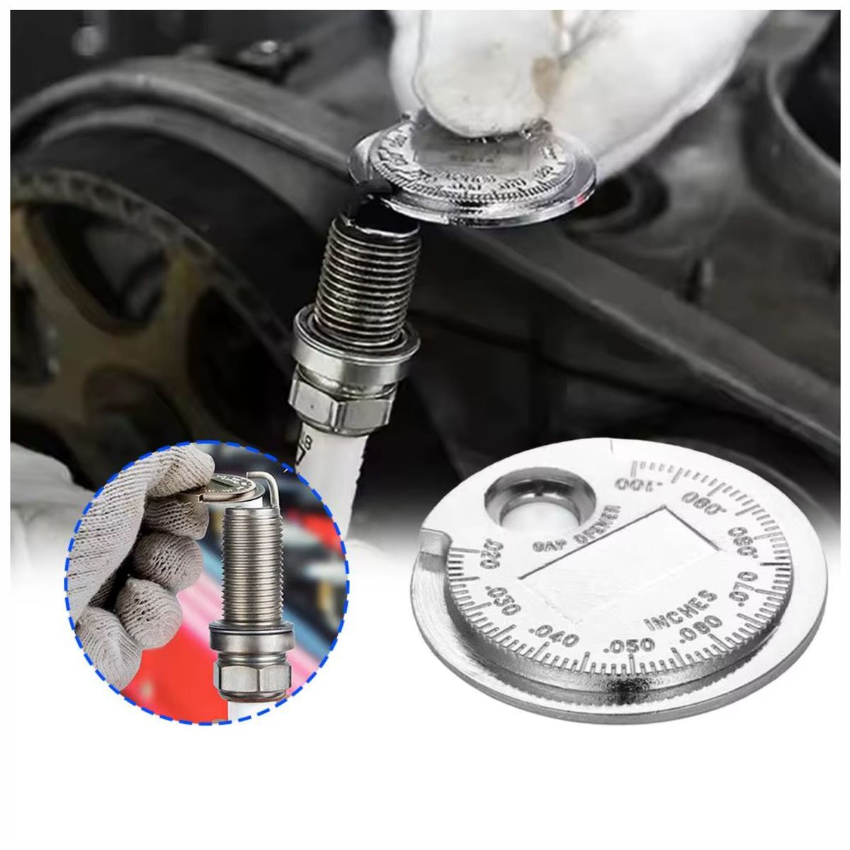 GENERICO - Herramienta Calibrador de Bujías Tipo Moneda