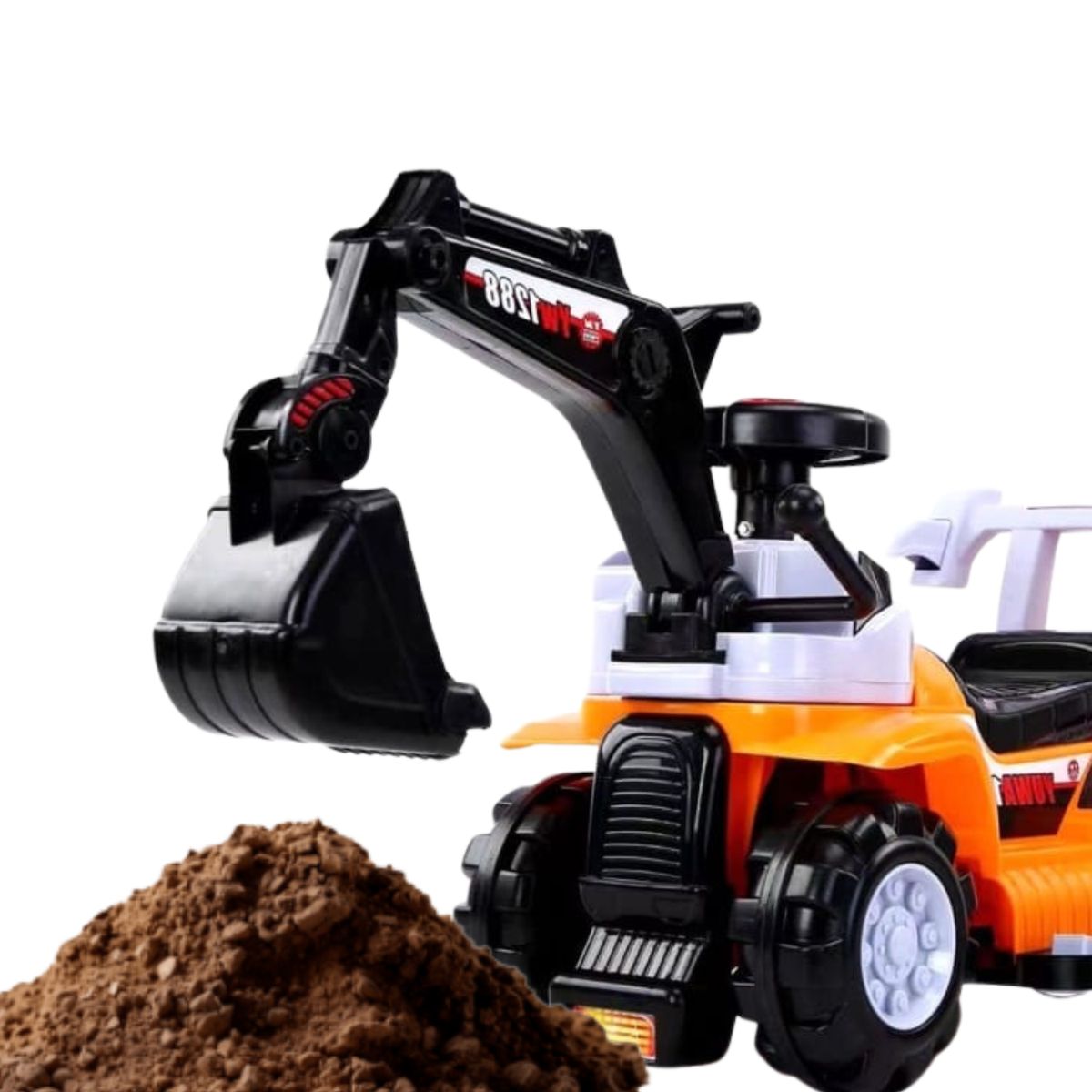 KINGDOM - Carrito de Arrastre Excavadora para niños Anaranjado