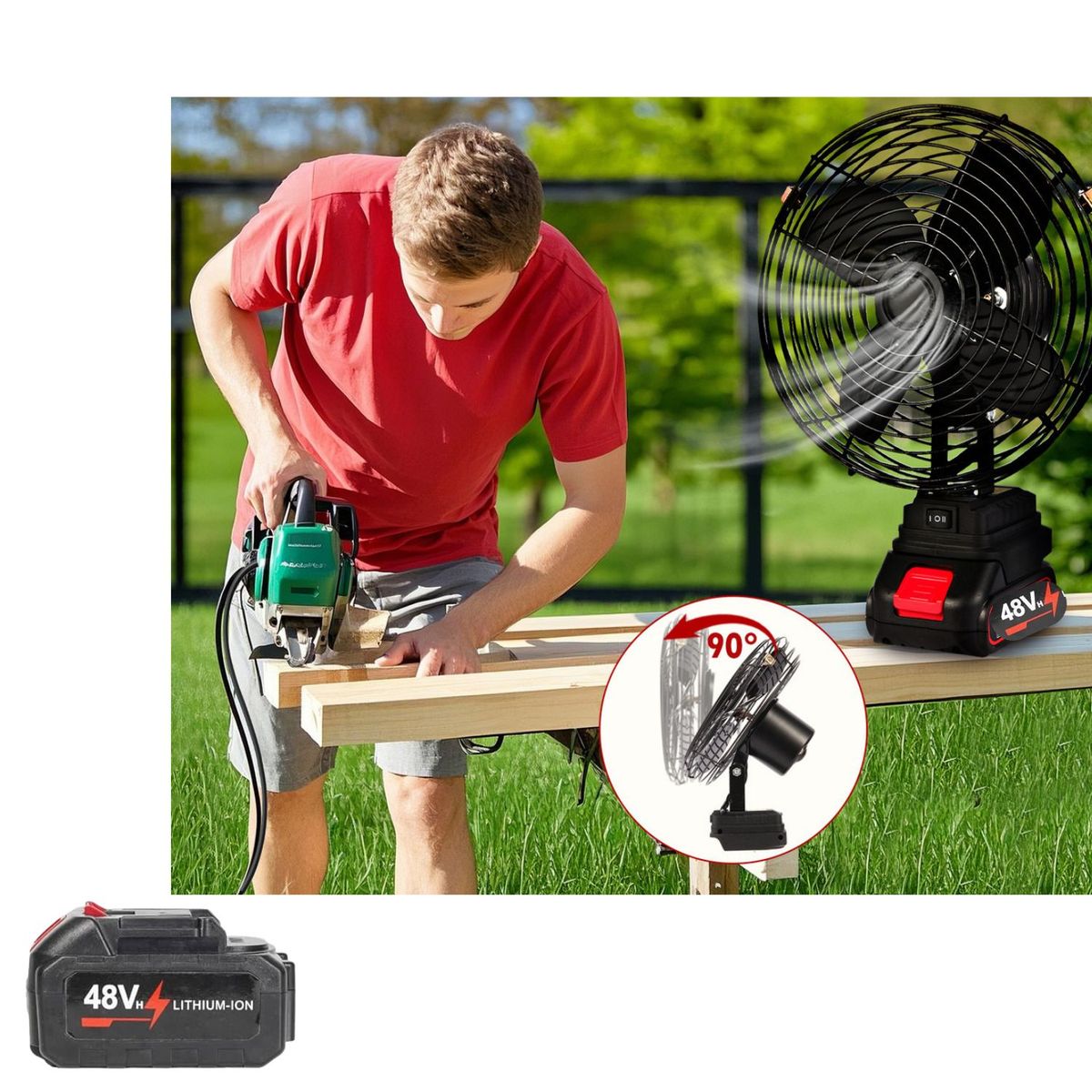 GENERICO - Ventilador Con Bateria  Portatil Recargable