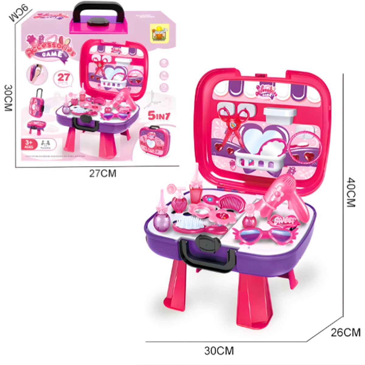 GENERICO - Set Infantil de Belleza y Maquillaje en Maletín