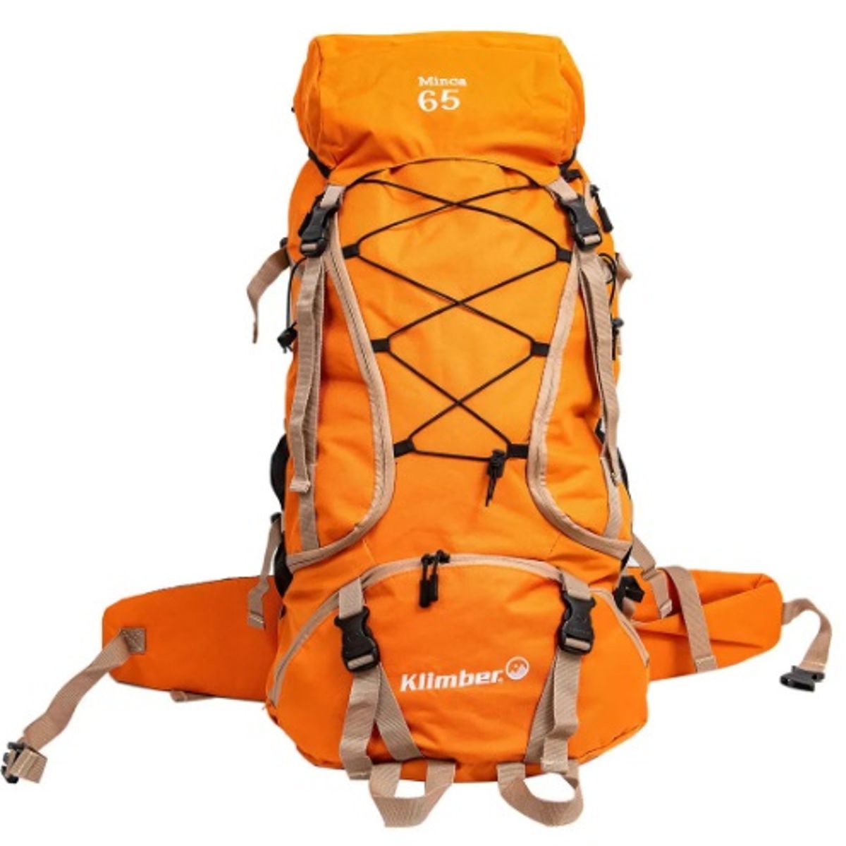 GENERICO - Mochila para camping Minka naranja 65 litros