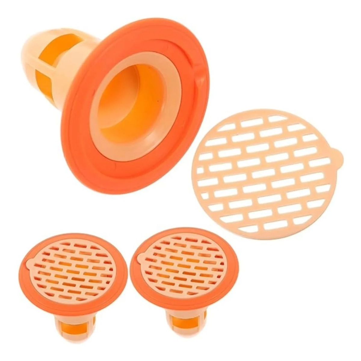GENERICO - Tapón Filtro de Drenaje para Ducha Naranja
