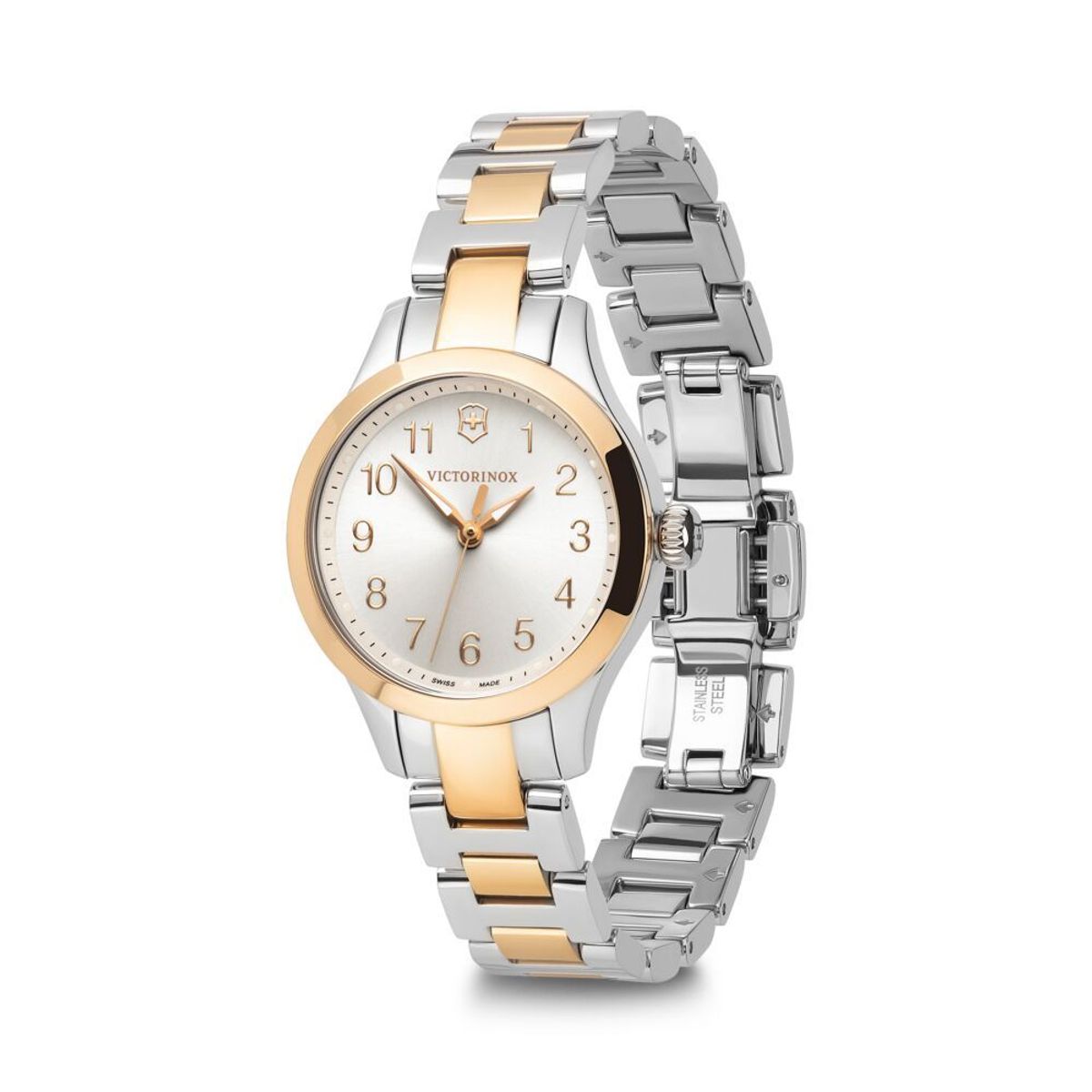 VICTORINOX - Reloj Alliance XS correa de acero inoxidable bicolor dial Blanco Victorinox