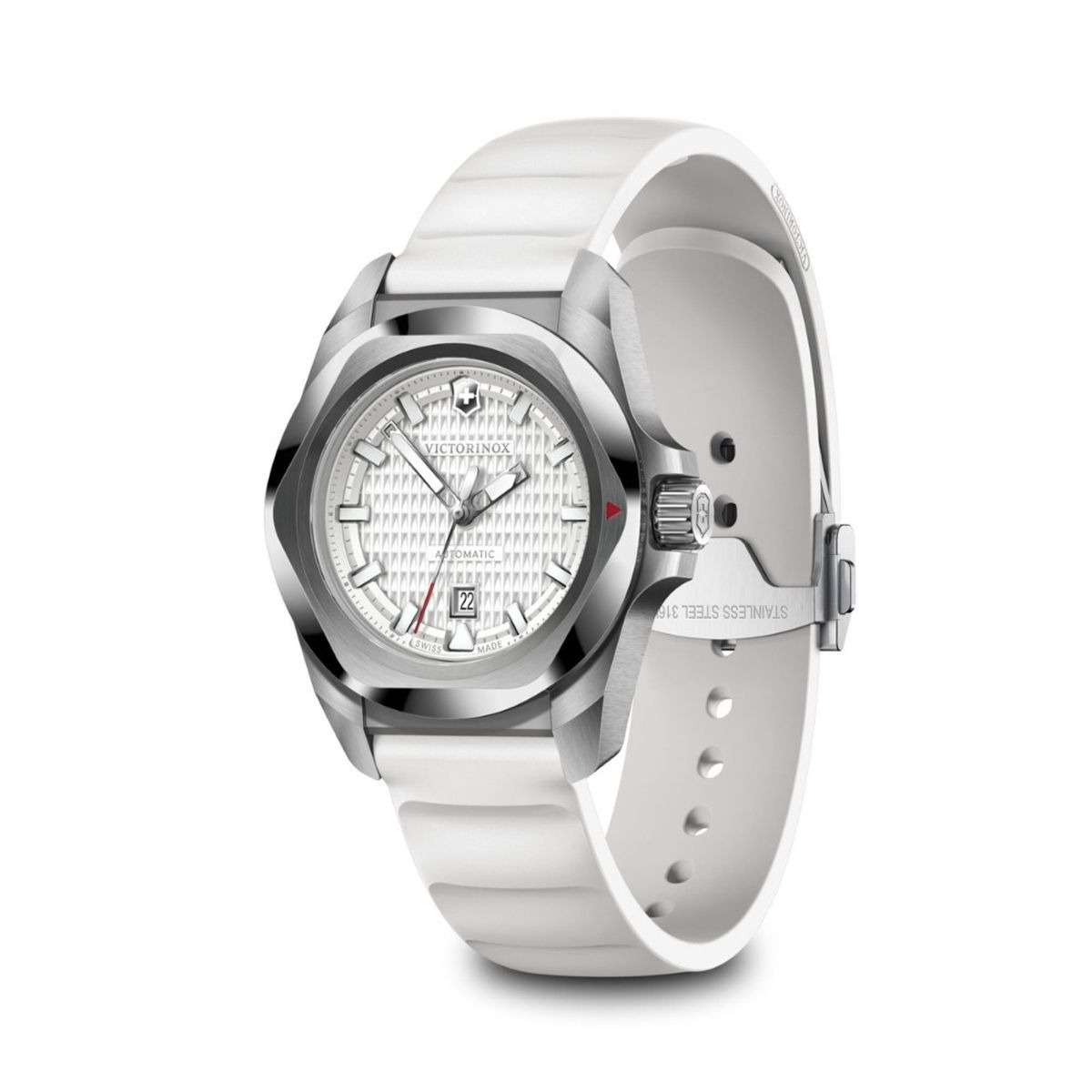 VICTORINOX - Reloj INOX Small Automático correa de caucho Blanco dial Blanco Victorinox