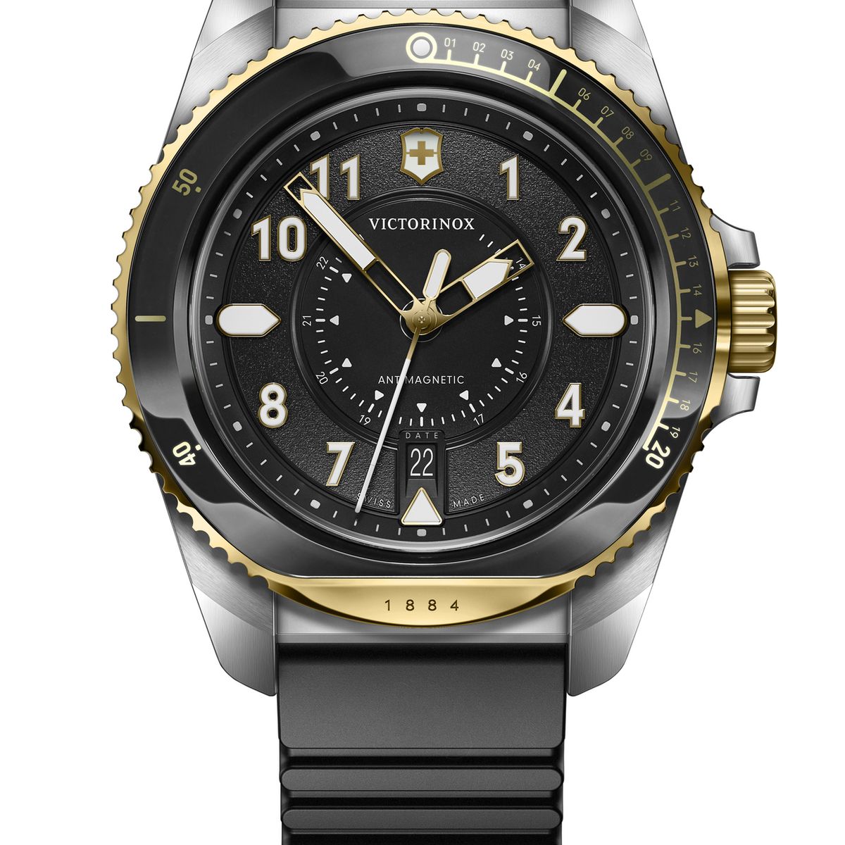 Victorinox - Reloj Journey 1884 43 correa de caucho Negro dial color Negro Victorinox