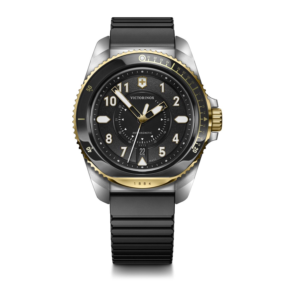 Victorinox - Reloj Journey 1884 43 correa de caucho Negro dial color Negro Victorinox