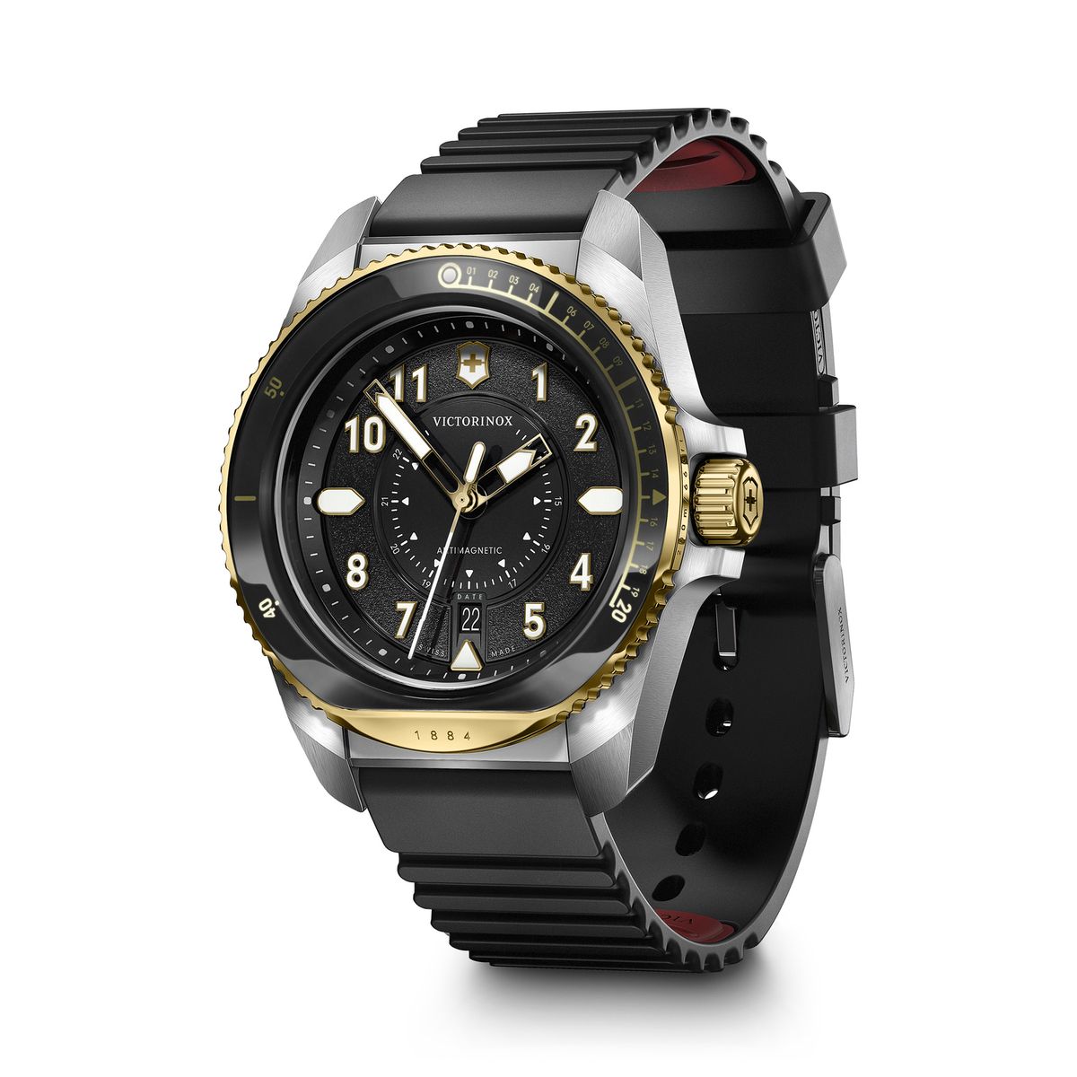 Victorinox - Reloj Journey 1884 43 correa de caucho Negro dial color Negro Victorinox