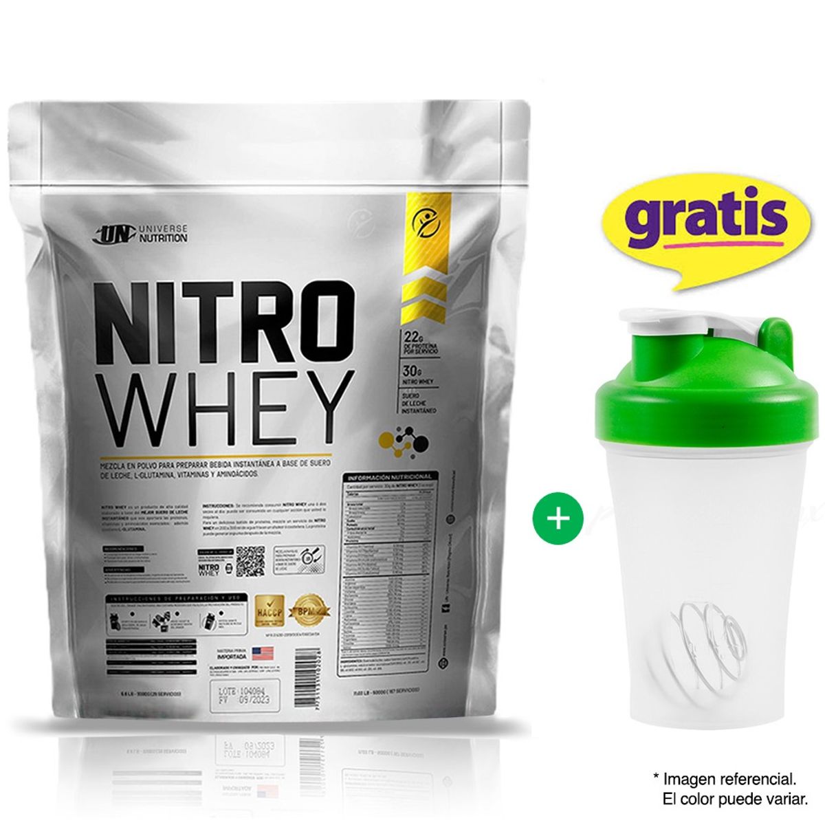 UNIVERSE NUTRITION - Proteína Nitro Whey 5 kg Cookies and Cream - 167 Servicios
