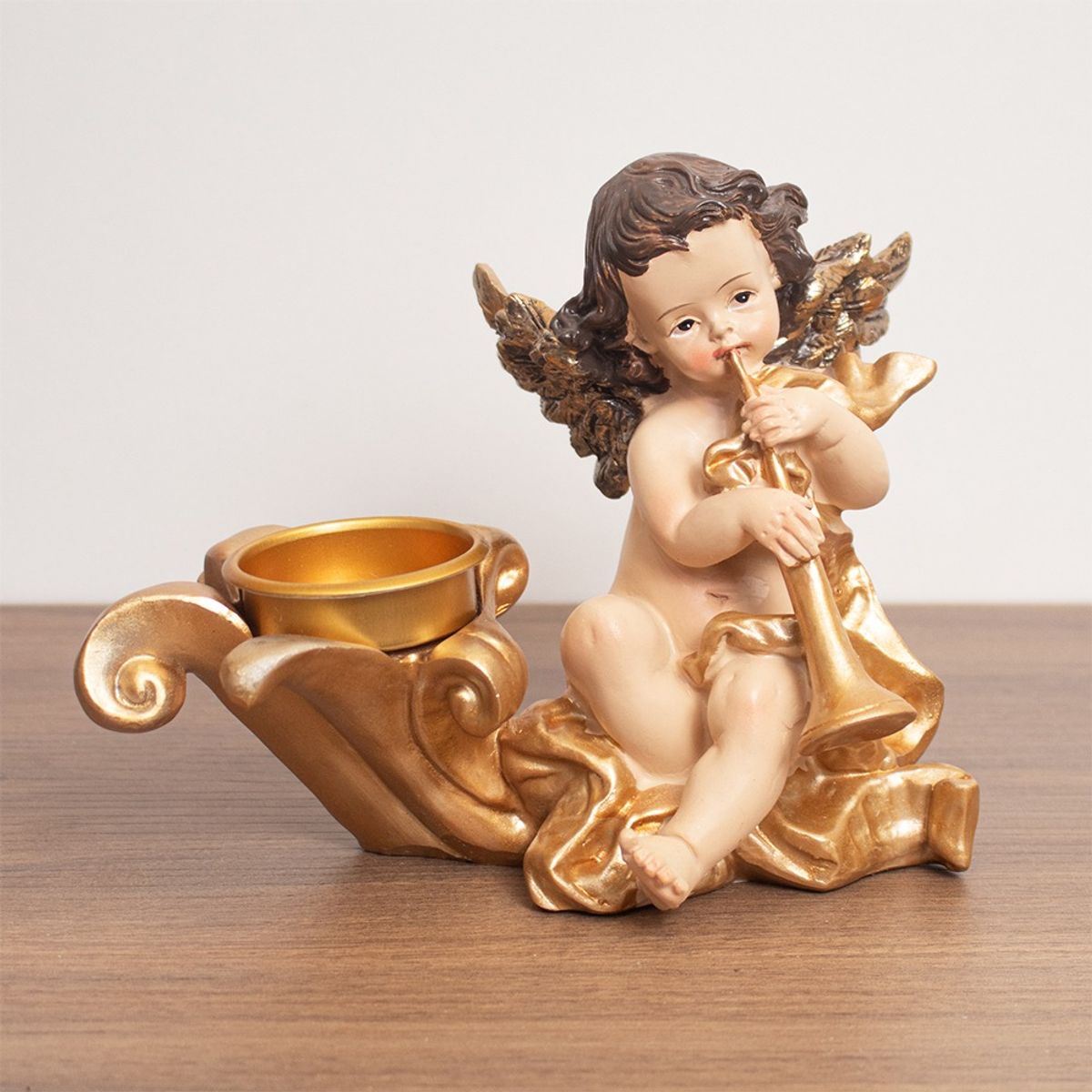 PANORAMA HOGAR - ANGEL PORTA VELA DORADO CON CORNETA