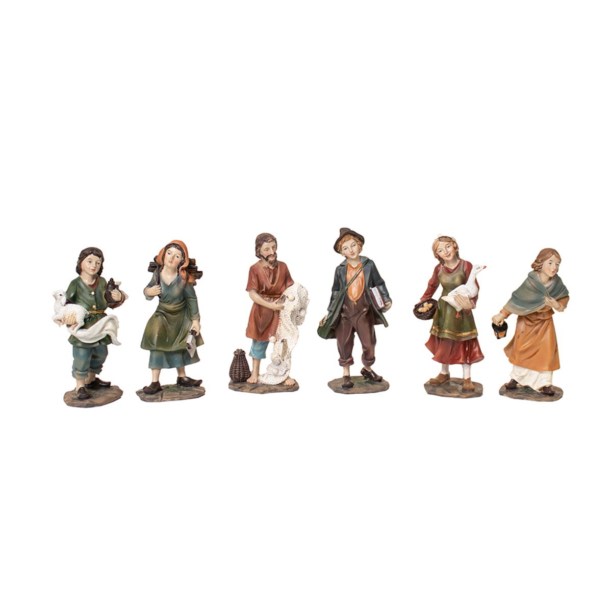 PANORAMA HOGAR - SETX6 ALDEANOS 11CM POLIRESINA