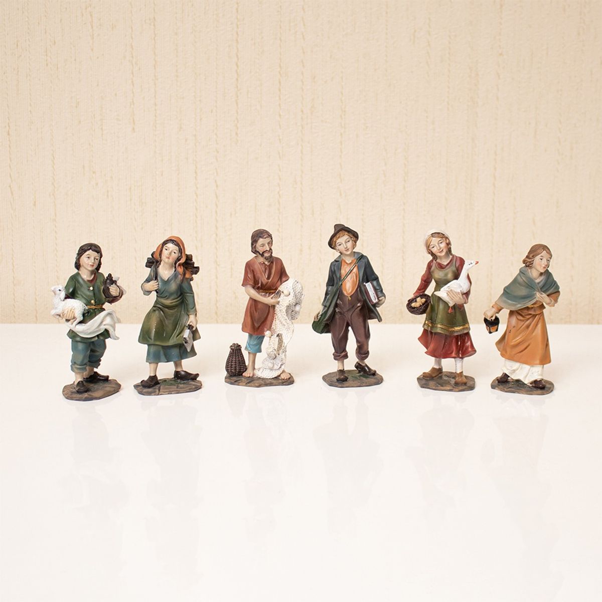 PANORAMA HOGAR - SETX6 ALDEANOS 11CM POLIRESINA