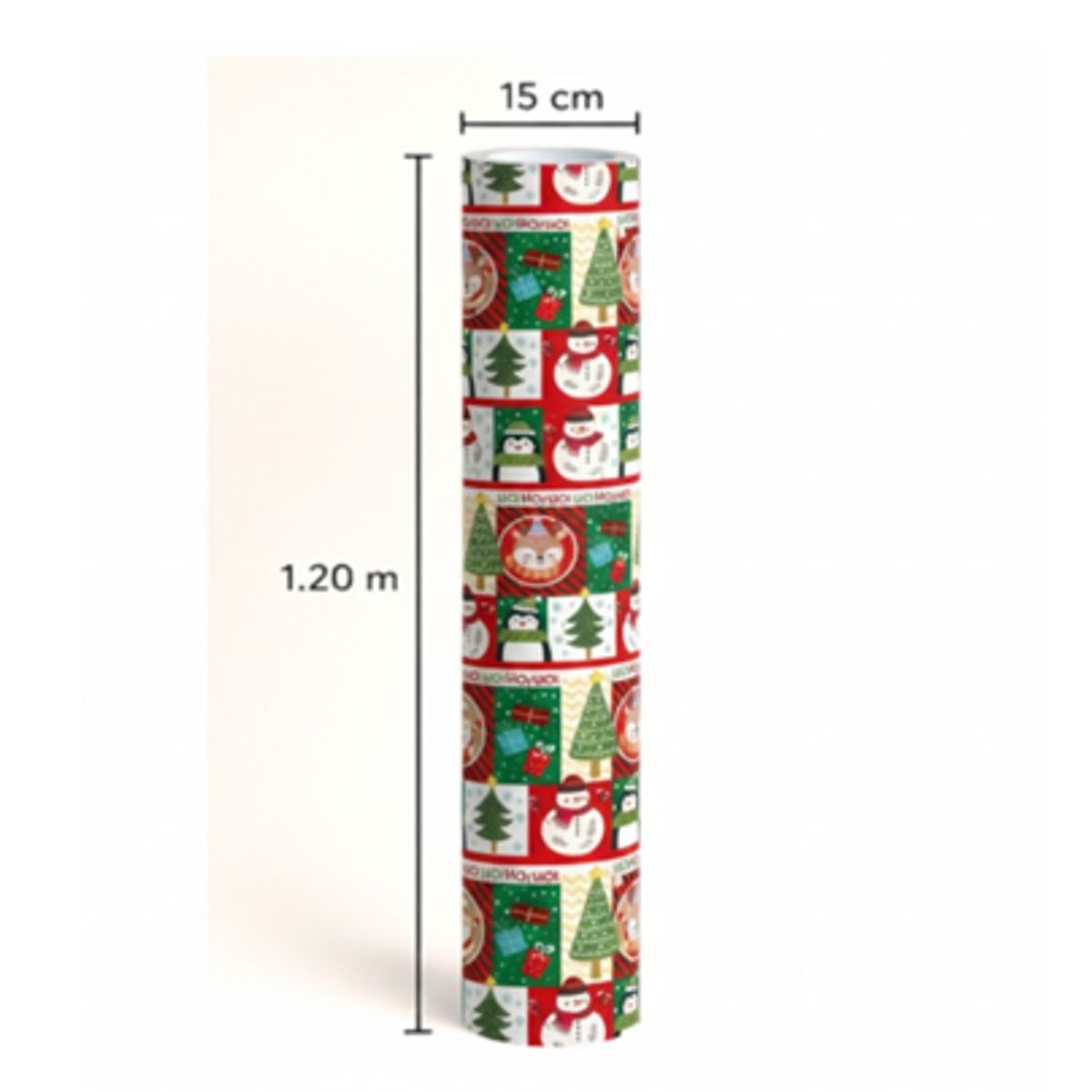 GENERICO - ROLLO PAPEL DE REGALO ROLLO 120 MT X 100MT NAVIDAD MUÑECO DE NIEVE