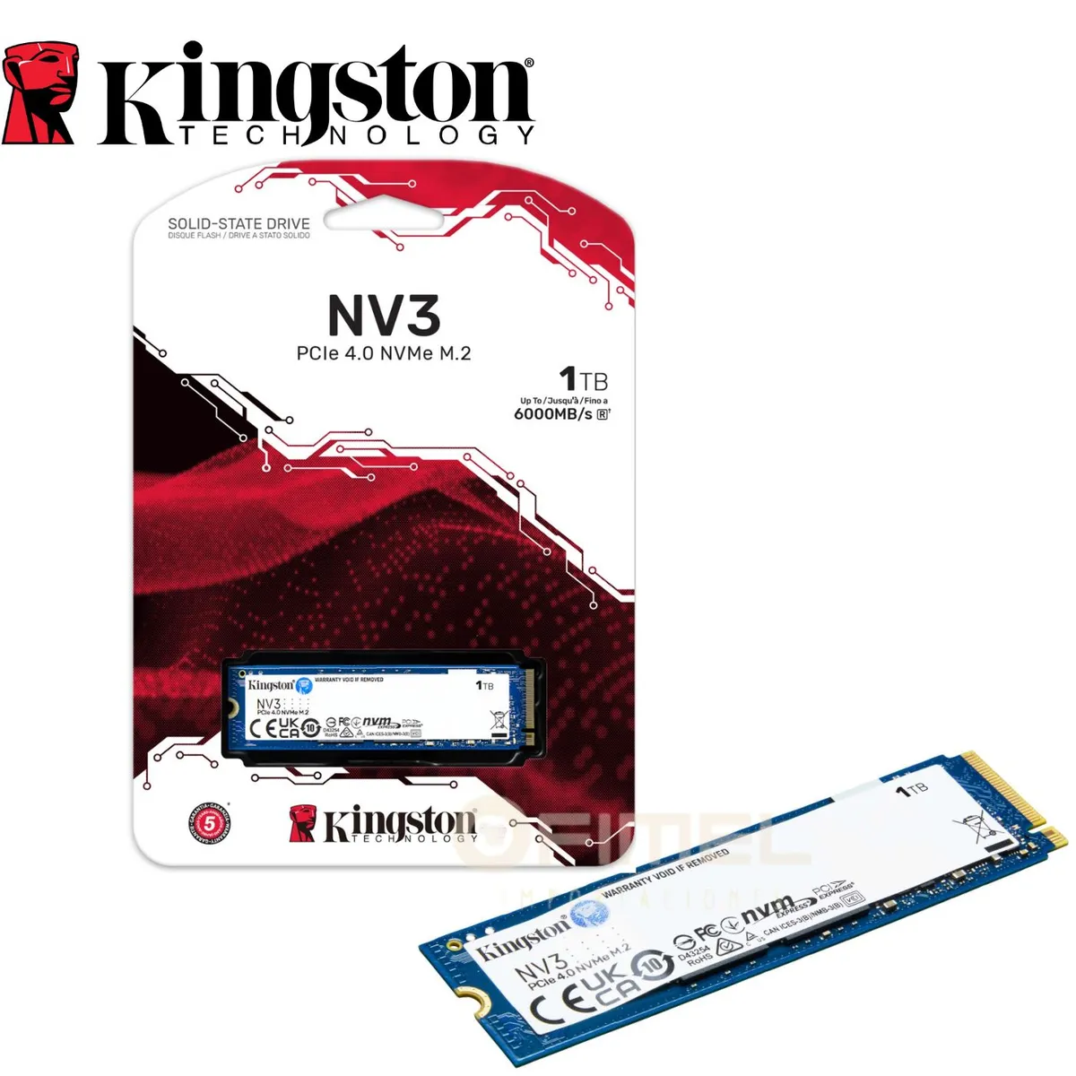 KINGSTON - Unidad de estado sólido Kingston NV3 - M.2 2280 Interno - 1TB SNV3S1000G