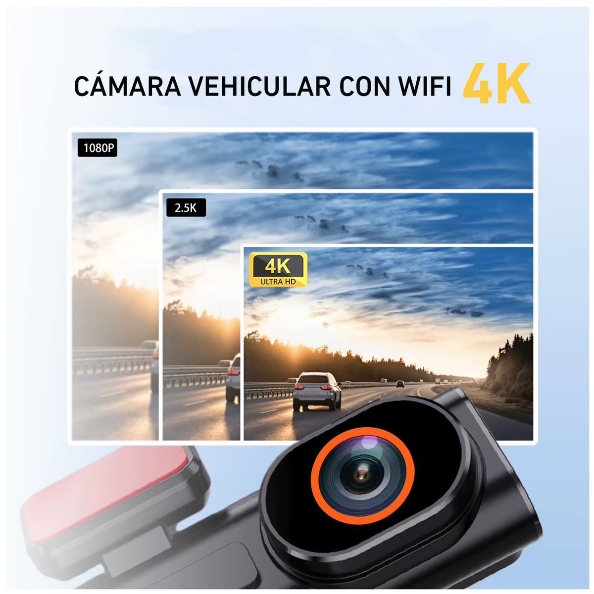 NEO DIGITAL - Cámara vehícular K6 pantalla digital 2 lentes 4K DVR wifi auto carro