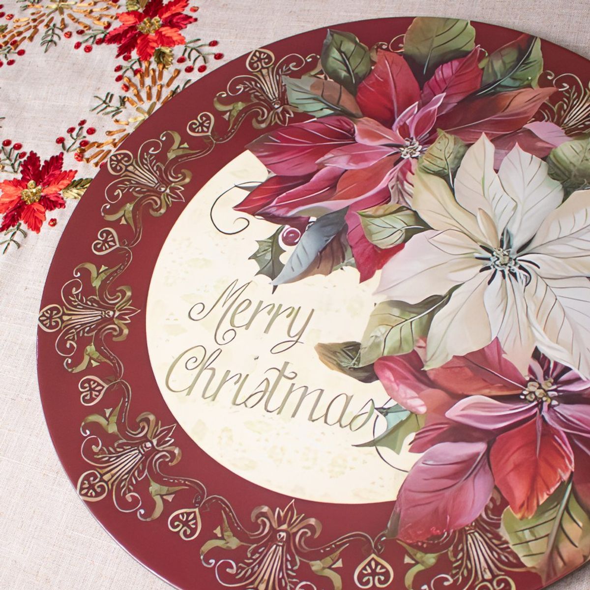 PANORAMA HOGAR - PLATO DE SITIO PVC NAVIDEÑO 40CM