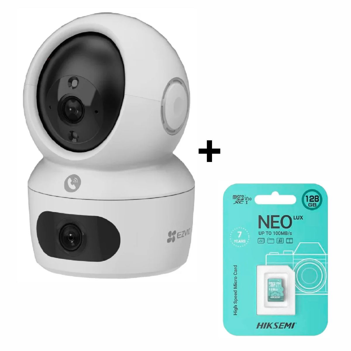 EZVIZ - Cámara de Seguridad para Interiores EZVIZ H7C 4MP + 4MP 2K⁺ + SD 128GB
