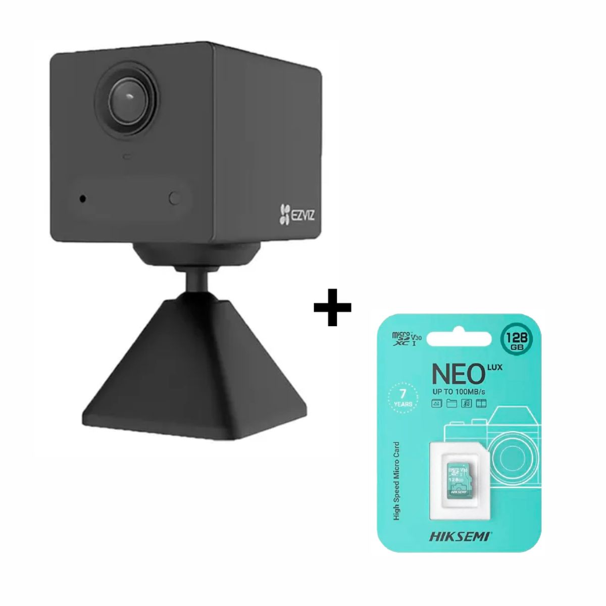 EZVIZ - KIT CAMARA INTELIGENTE INTERIOR CB2 EZVIZ CON BATERIA + MEMORIA 128 GB