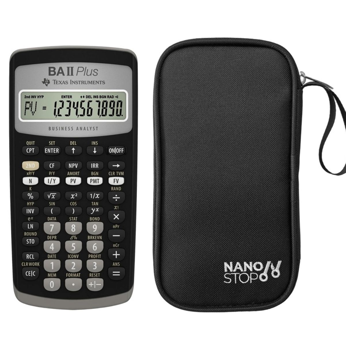 TEXAS - Calculadora Financiera Texas Instruments Baii Plus + Funda Profesional