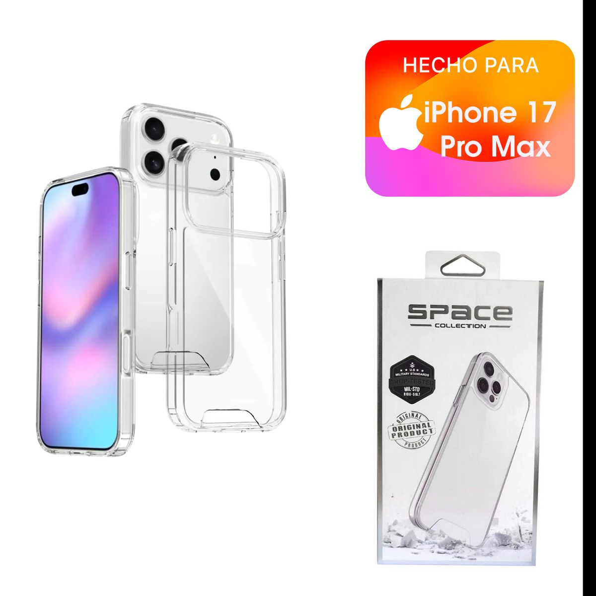 SPACE - Case Space Para Iphone 17 Pro Max Transparente
