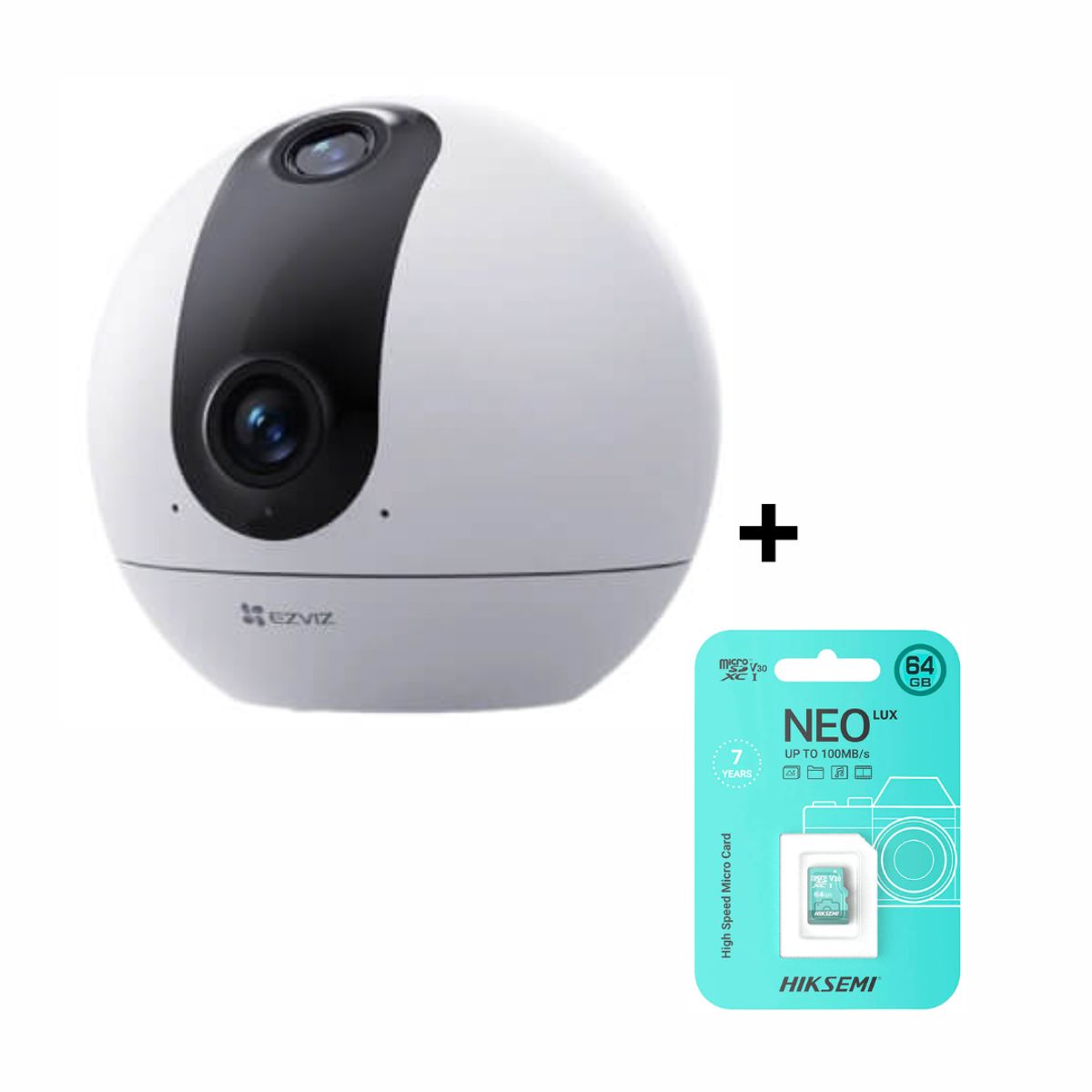 EZVIZ - CAMARA IP C60P 2K 3MP INTERIOR DUAL BAND WIFI6 + SD 64 GB
