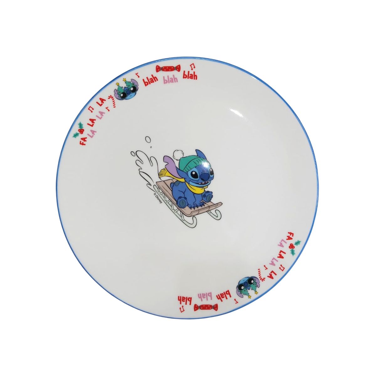 GENERICO - Plato Postre Navidad 20cm Stitch
