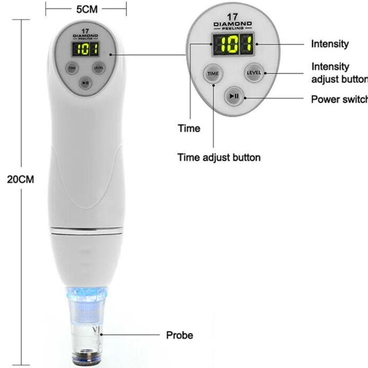 GENERICO - Microdermoabrasion Limpiador Facial Portatil Diamond Peeling Punta de diamante