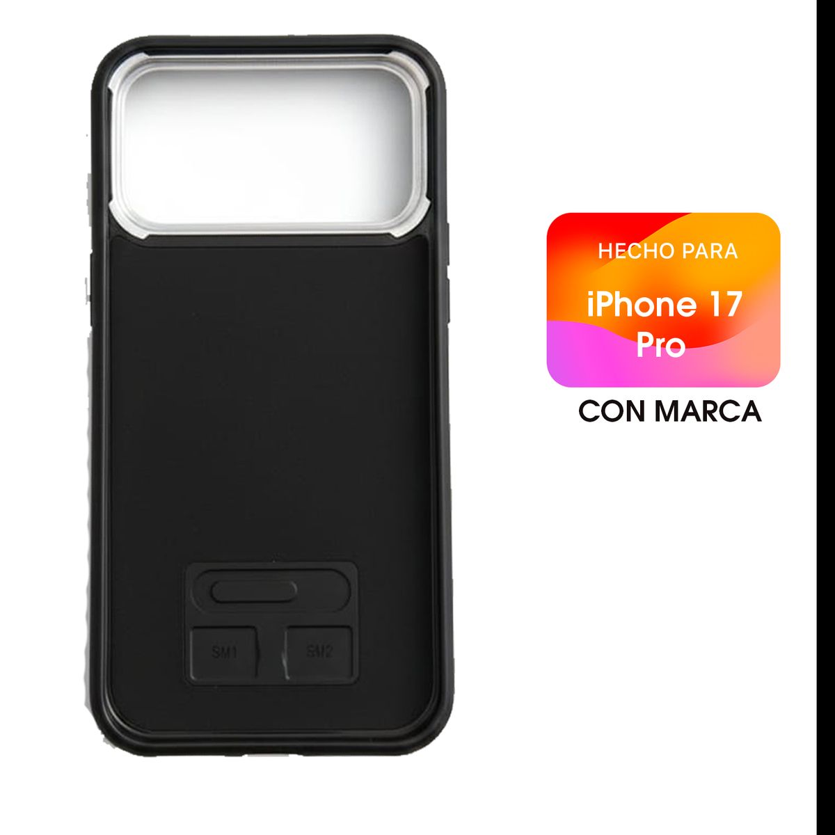ASIA IMPORT - Case Cuerina Con Diseño Madera Para iPhone 17 Pro Con Marca