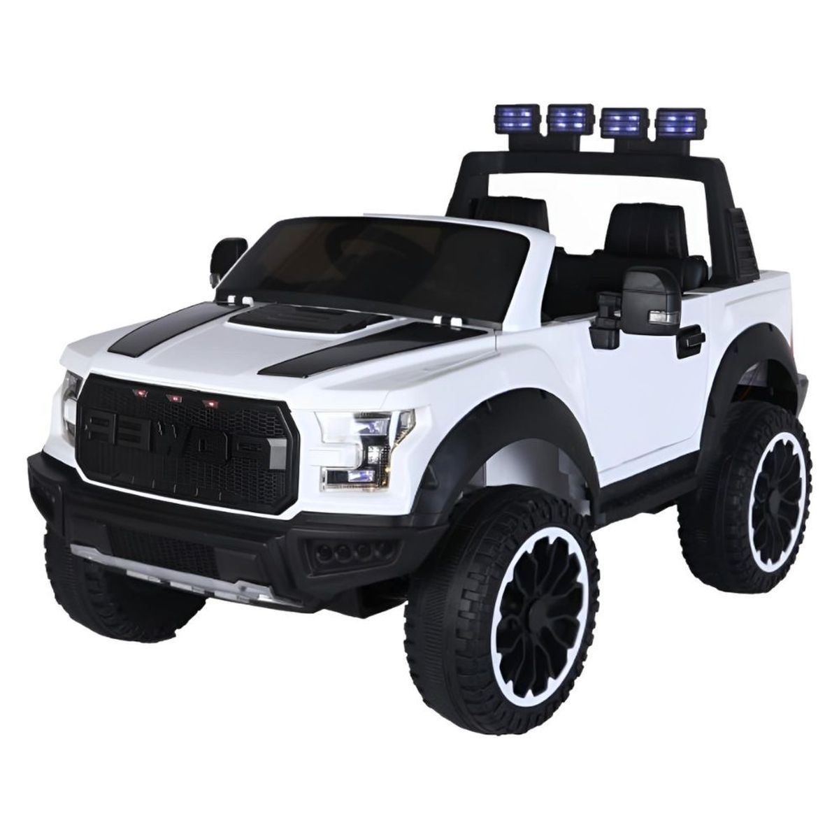 GENERICO - Ram Power 4X4 blanca 12V, 4 motores, control remoto y luces