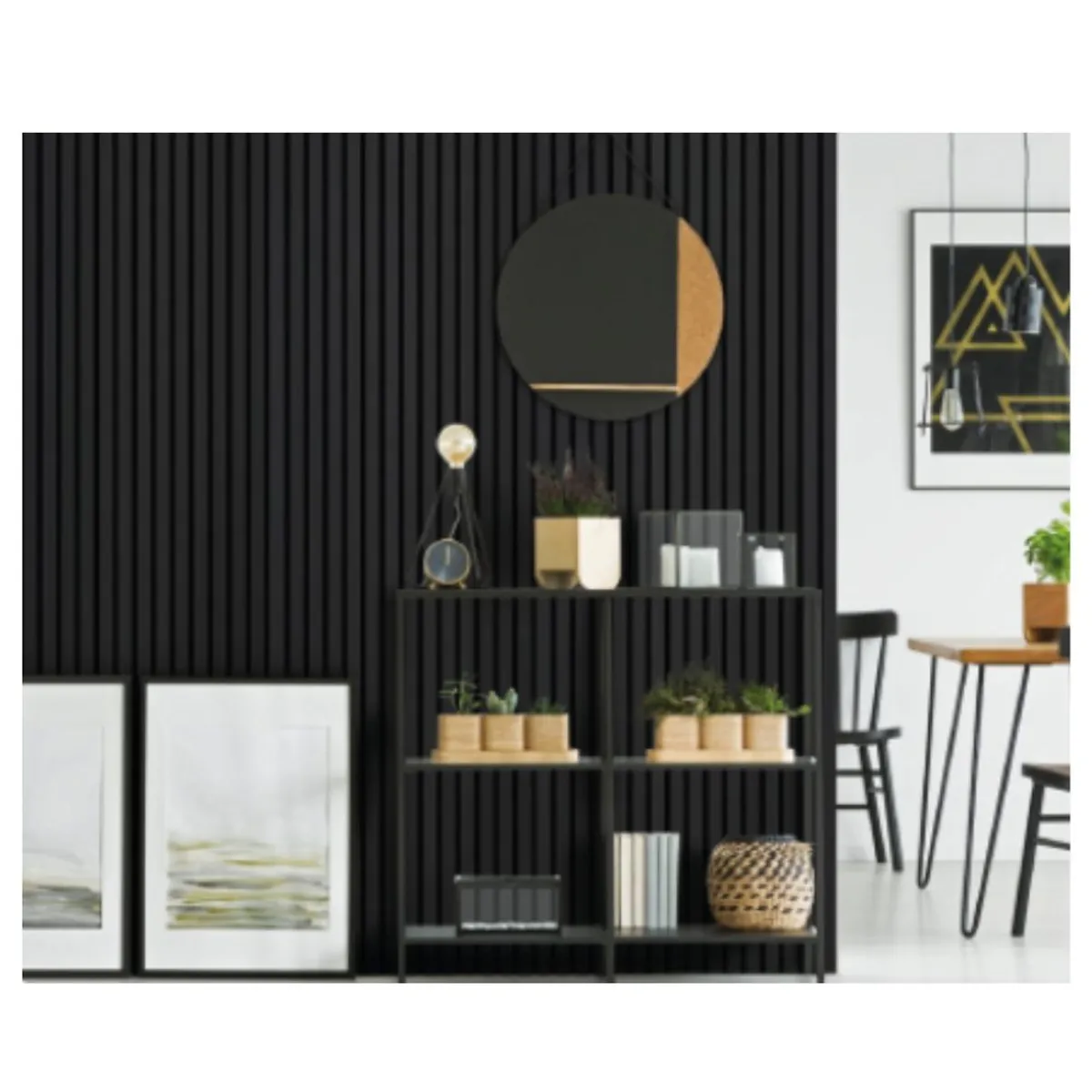 GENERICO - Pack x10 unidades Wall Panel Decorativo para Pared Color Negro