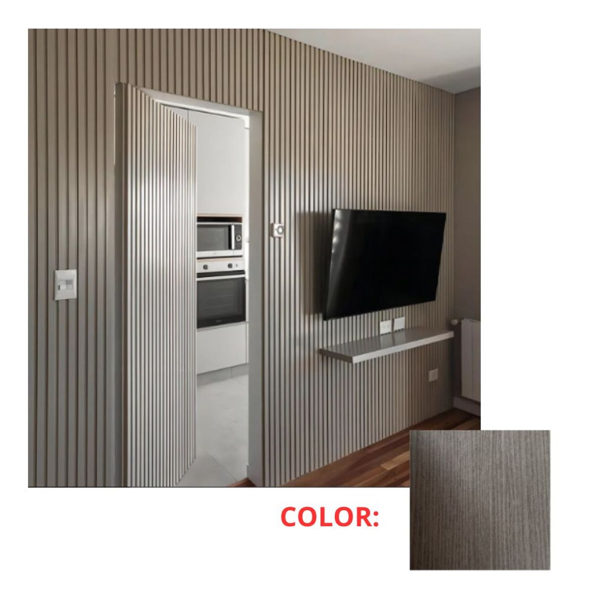 GENERICO - Pack x10 unidades Wall Panel Decorativo para Pared Color Topo