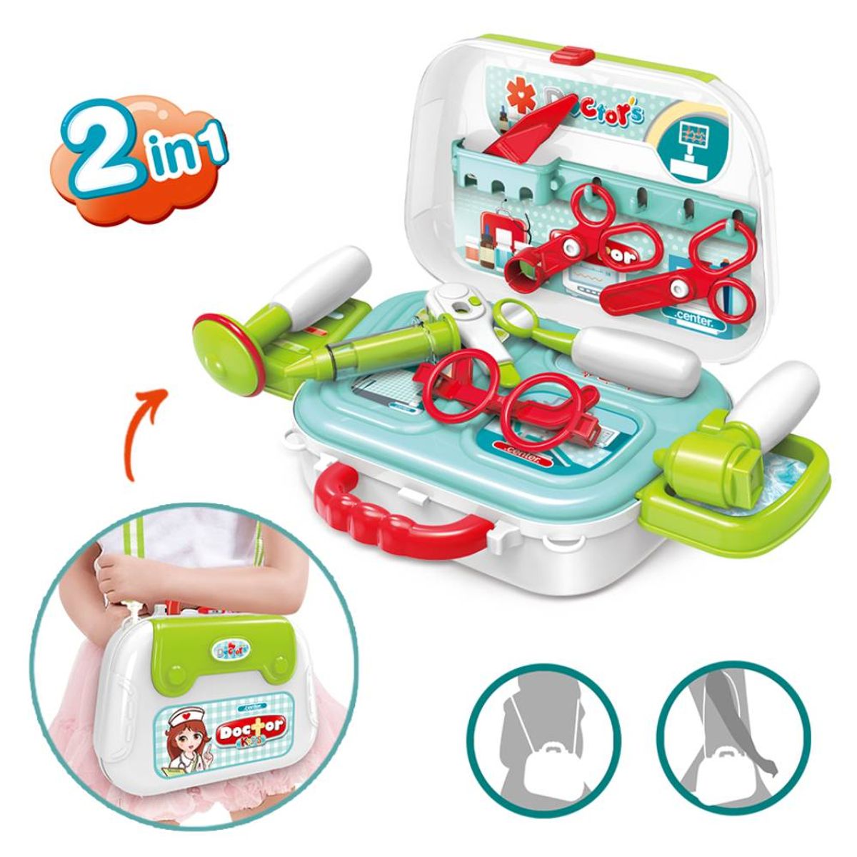 GENERICO - Set de Doctor 2 en 1 con Accesorios Tipo Maleta
