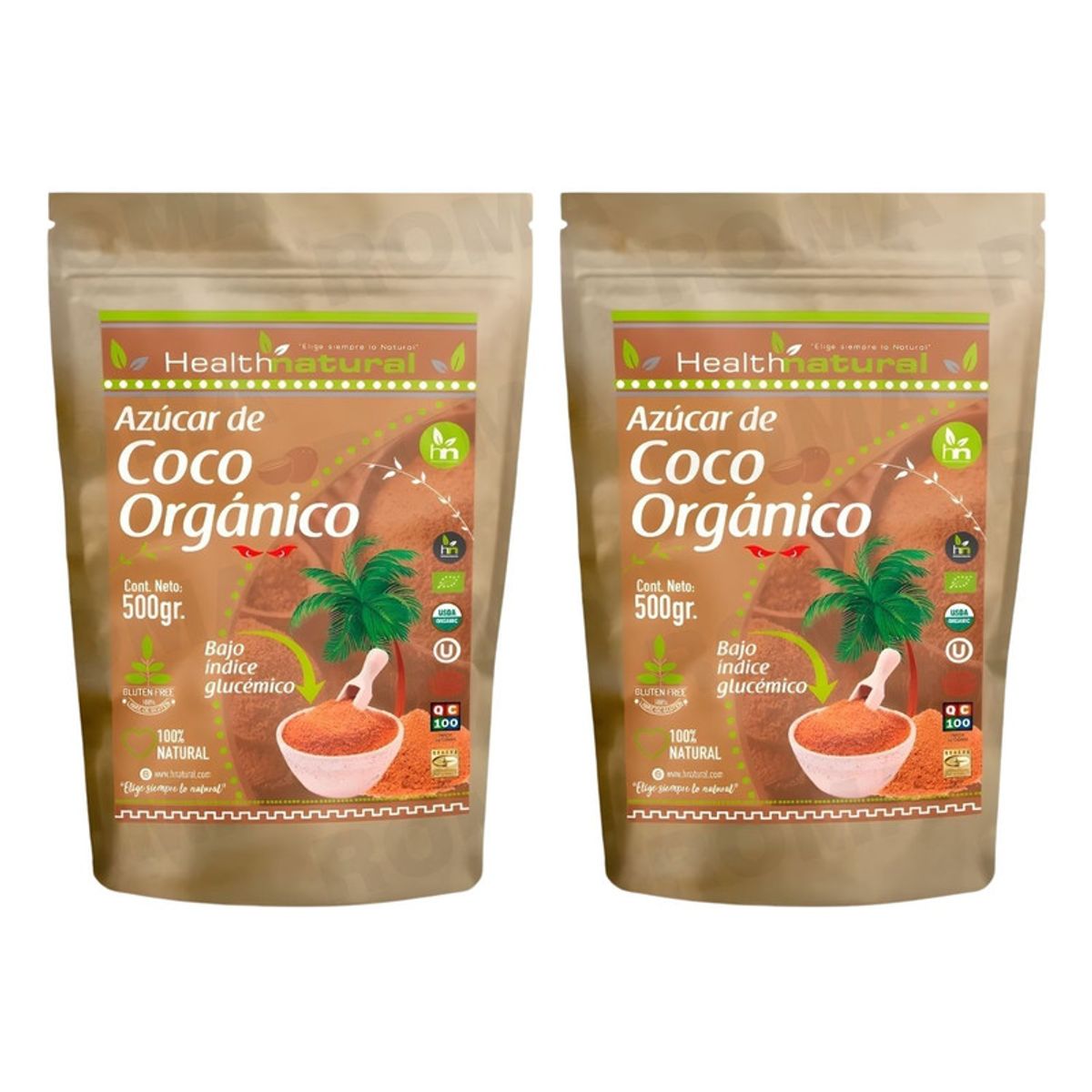 HEALTHNATURAL - PACK 2 AZÚCAR DE COCO ORGÁNICO 500G HEALTHNATURAL
