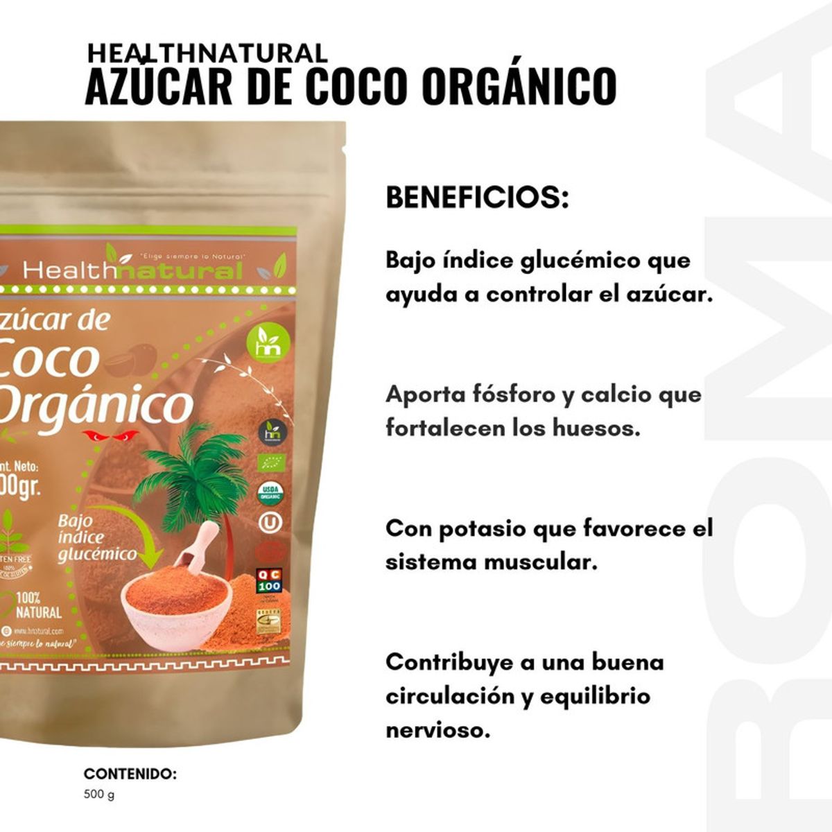 HEALTHNATURAL - PACK 2 AZÚCAR DE COCO ORGÁNICO 500G HEALTHNATURAL