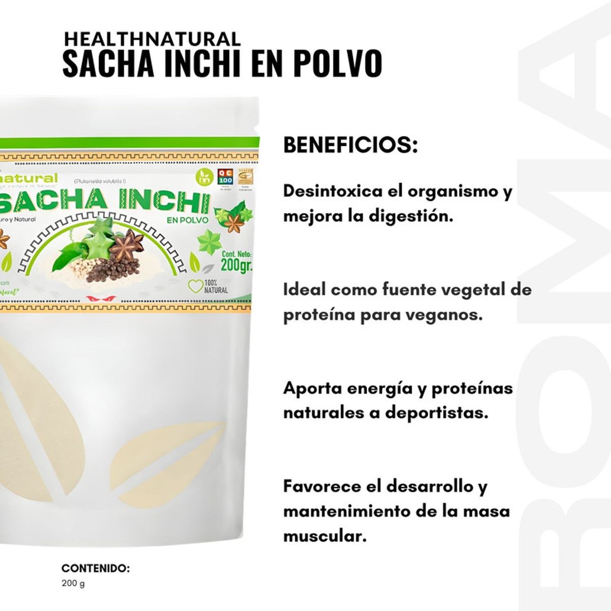 HEALTHNATURAL - PACK 2 SACHA INCHI EN POLVO 200G HEALTHNATURAL