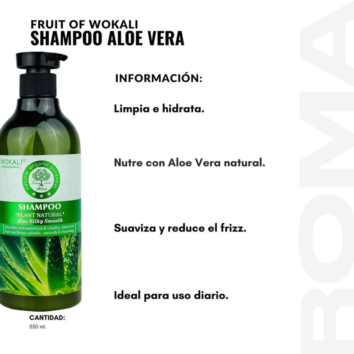 WOKALI - SHAMPOO ALOE VERA 550ML WOKALI