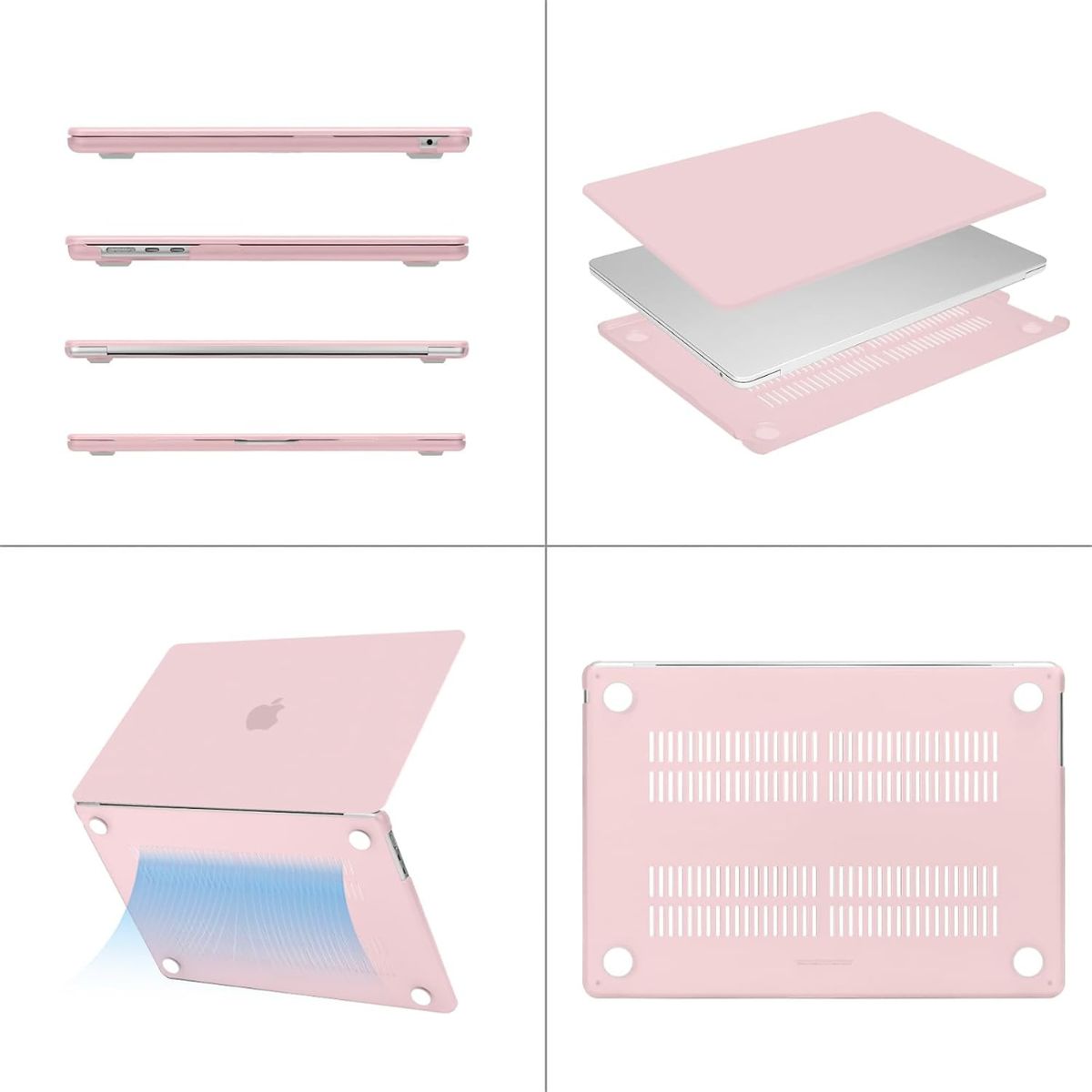 GENERICO - Case + Protector de pantalla para Macbook Air 13.6 M4 M3 M2 - ROSADO