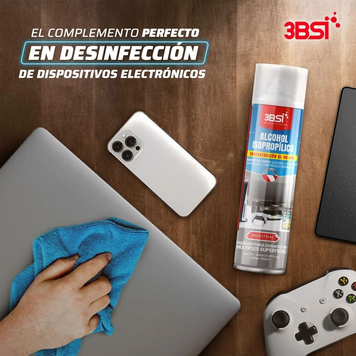 3BSI - Alcohol Isopropilico Electronico Spray 440 Ml 3bsi