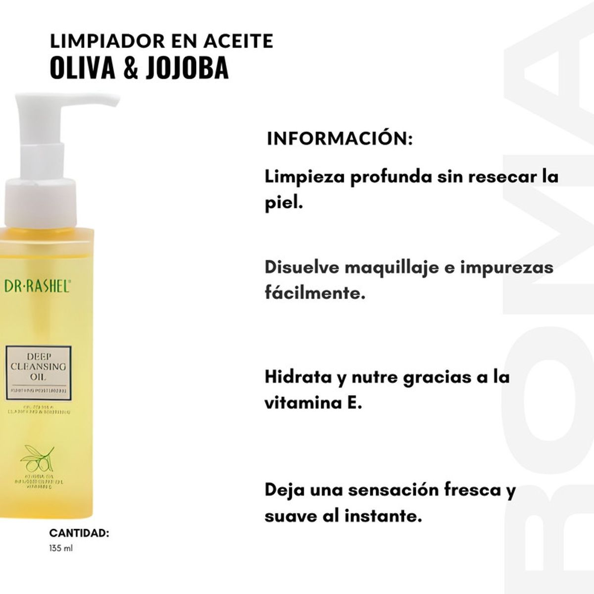 GENERICO - LIMPIADOR EN ACEITE OLIVA Y JOJOBA 135ML DR RASHEL